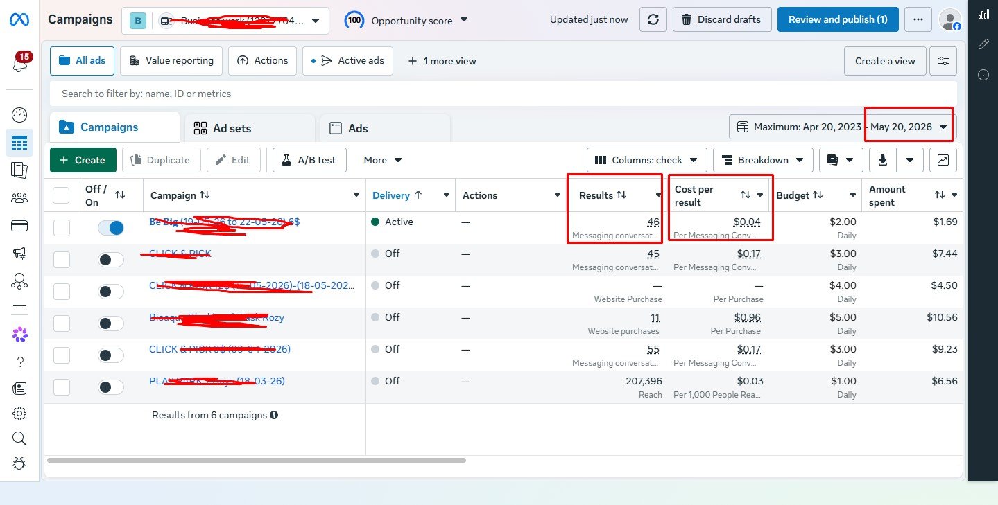 Facebook Ads Result
